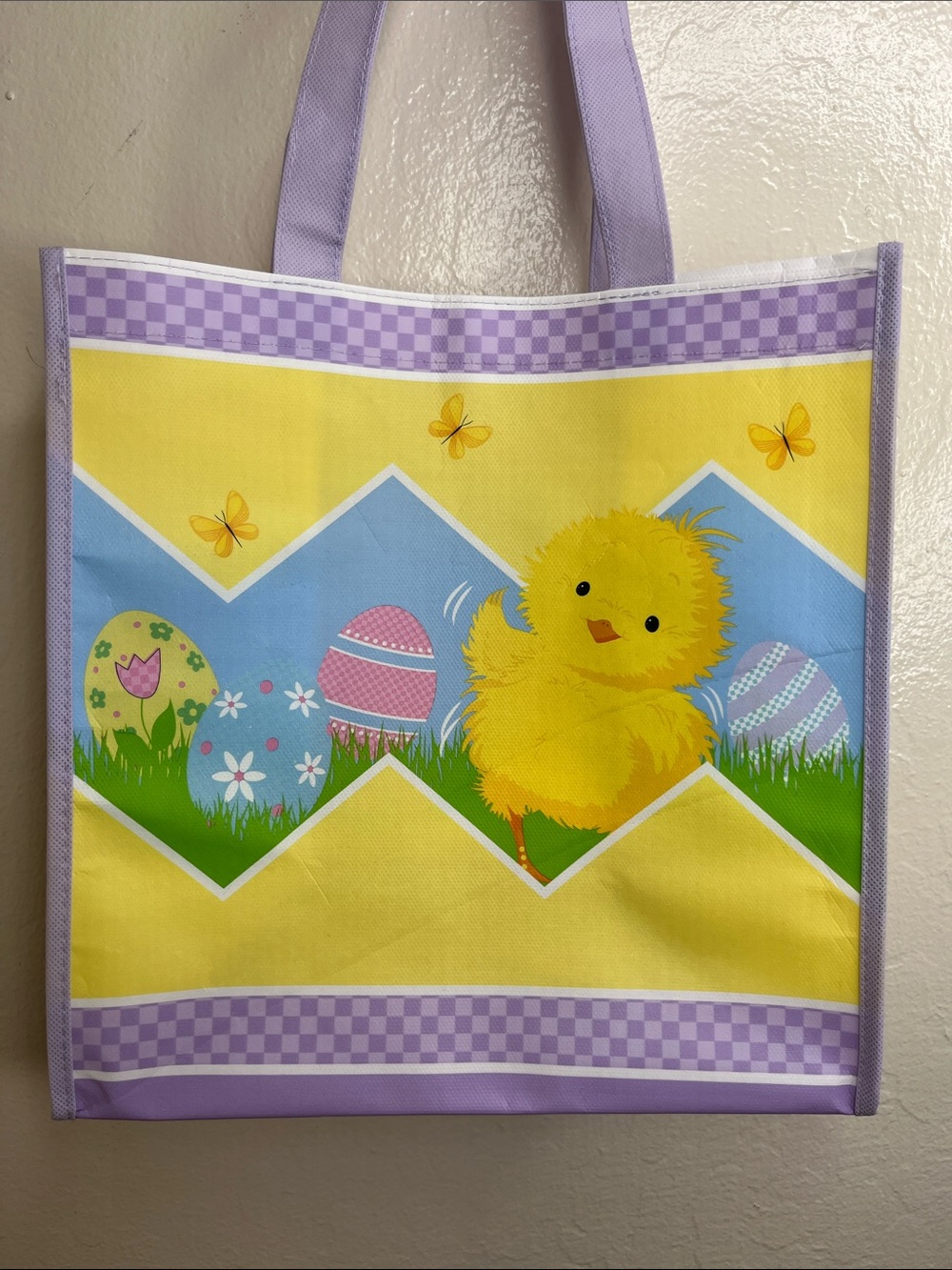 See's Candy Easter Chick Tote Bag - Yellow & Lavender